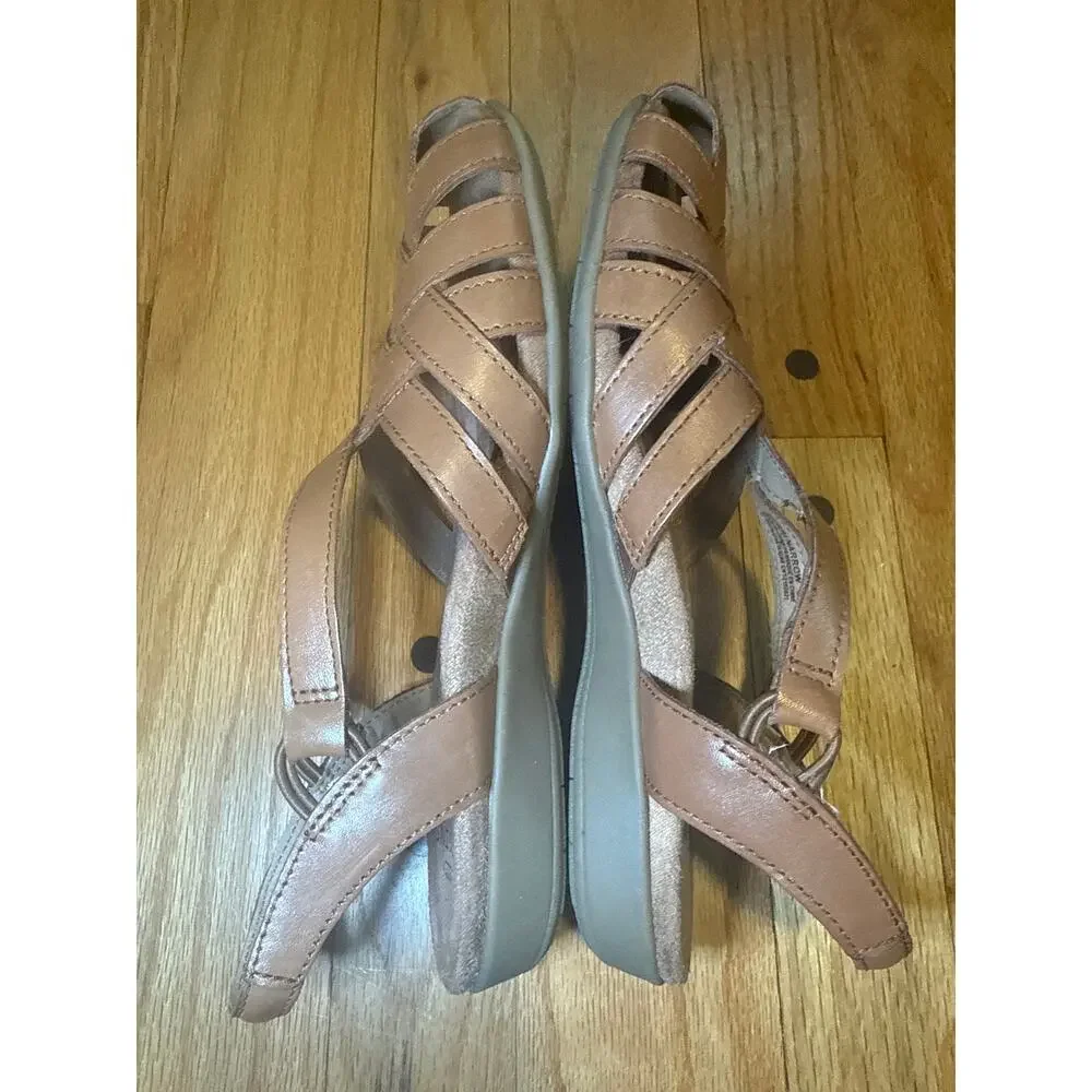 NEW Earth Origins Berri Sandal Women’s Size 8 N Narrow Brown Leather Fisherman